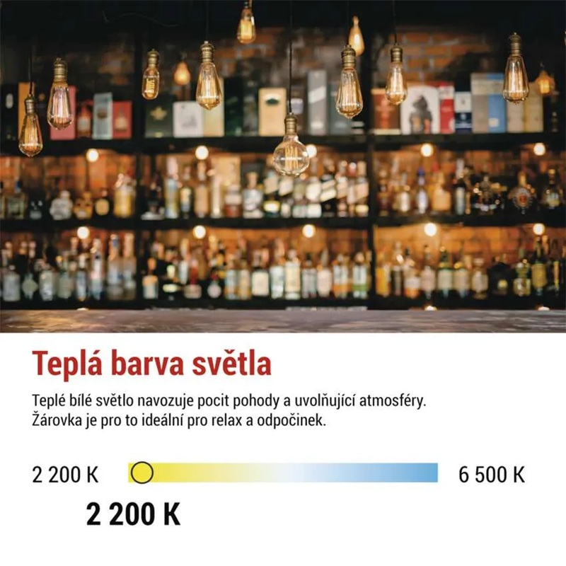 Žárovka LED E27 4,5W G125 bílá teplá EMOS Z58032 Vintage