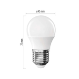 Žárovka LED E27 2,5W Classic Mini Globe bílá teplá EMOS ZQ6D11