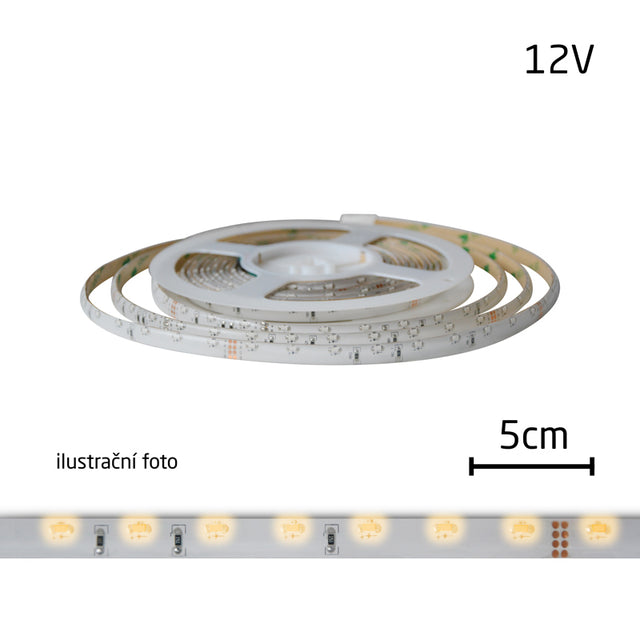 LED pásek 230V, 3528  60LED/m IP67 max. 4.8W/m bílá teplá, cena za 1m, zalitý