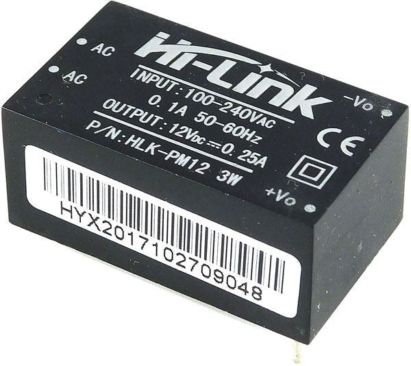 Zdroj spínaný 12V/0.25A 3 W HLK-PM12