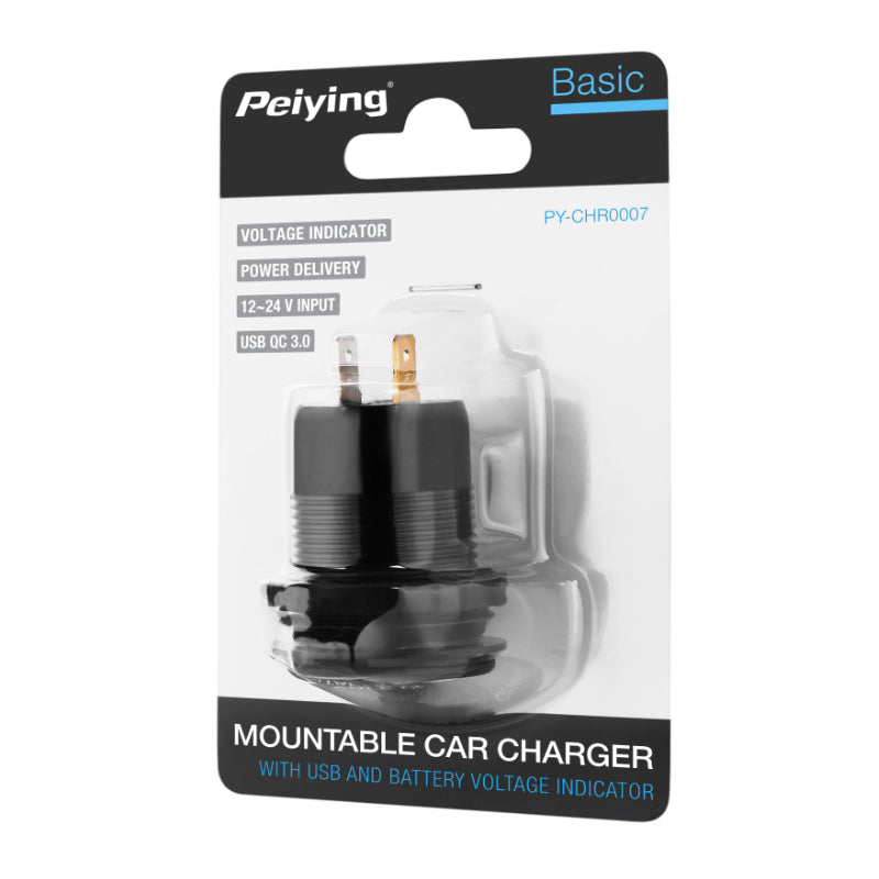 Nabíječka USB PEIYING PY-CHR0007 s QC a měřičem napětí