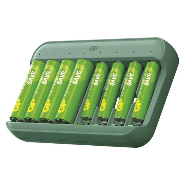 Nabíječka baterií GP Charge & save E822 + 4×AA 1300 mAh + 4×AAA 650 mAh