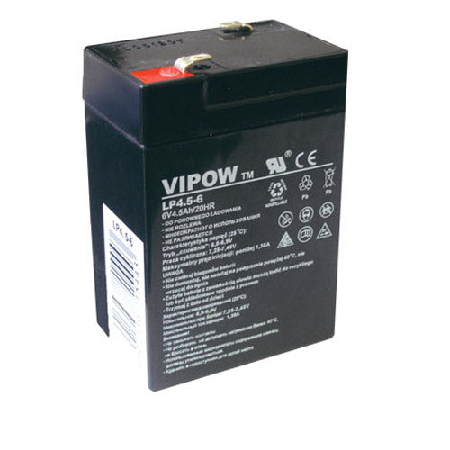 Baterie olověná 6V 4.5Ah VIPOW BAT0200