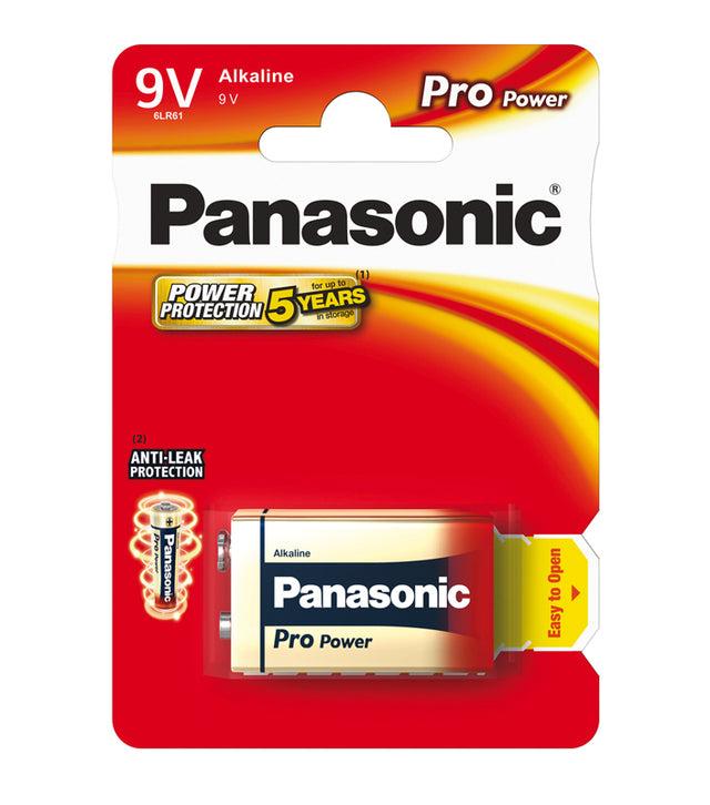 Baterie 6F22 (9V) alkalická PANASONIC Pro Power 1ks / blistr