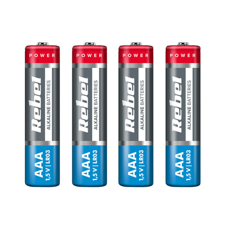 Baterie AAA (R03) alkalická REBEL Alkaline 4ks / shrink BAT0060