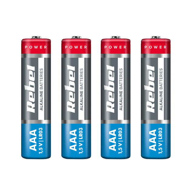 Baterie AAA (R03) alkalická REBEL Alkaline 4ks / shrink BAT0060