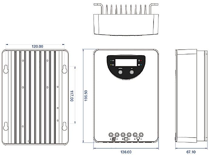 Solární regulátor MPPT Lumiax MC4010, 12-24V/40A