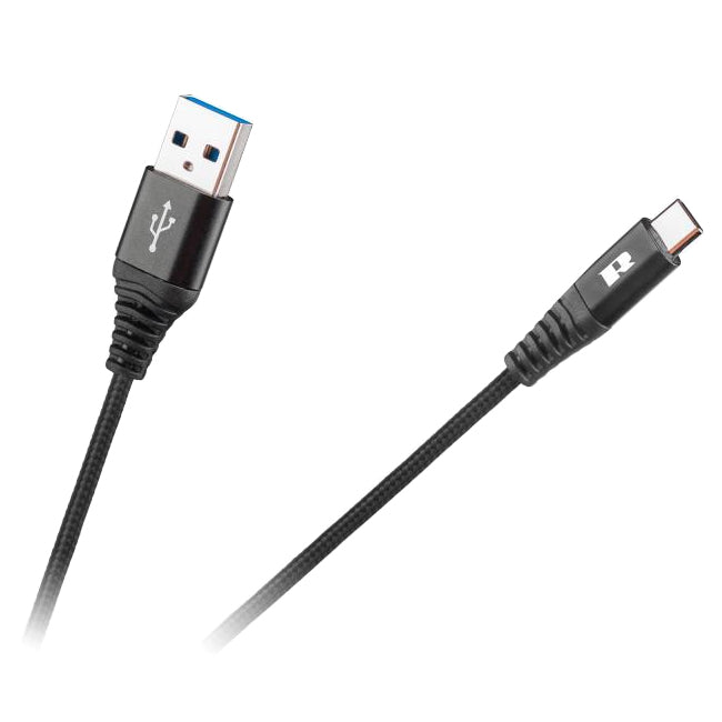 Kabel REBEL RB-6001-050-B USB/USB-C 0,5m Black