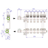 Mosazný rozdělovač s automatickým odvzdušněním - 12 cestný