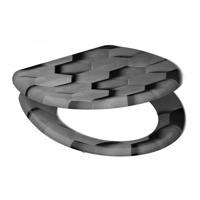 WC sedátko SCHÜTTE Grey Hexagons Soft Close
