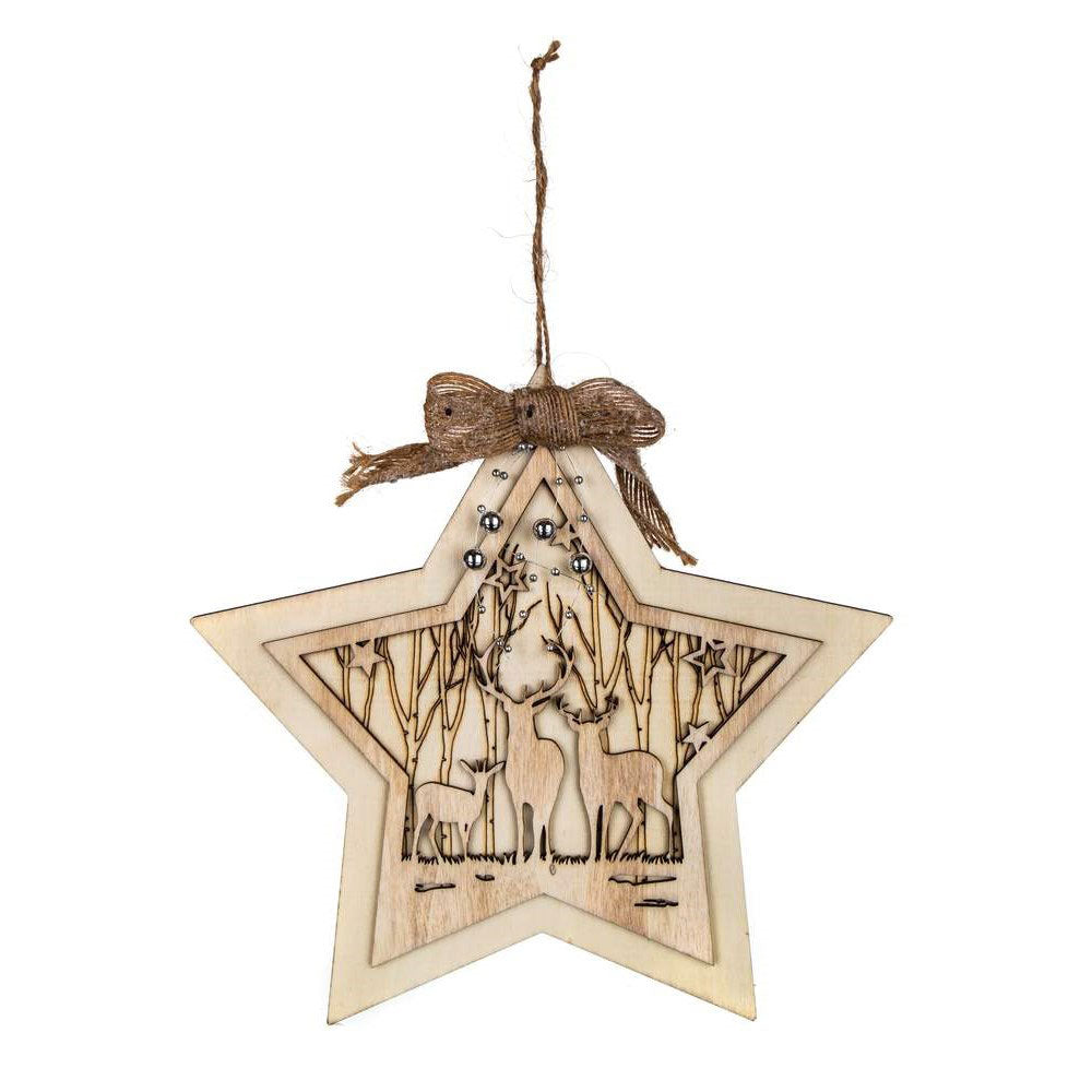 Dekorace vánoční HOME DECOR Hvězda se sobem