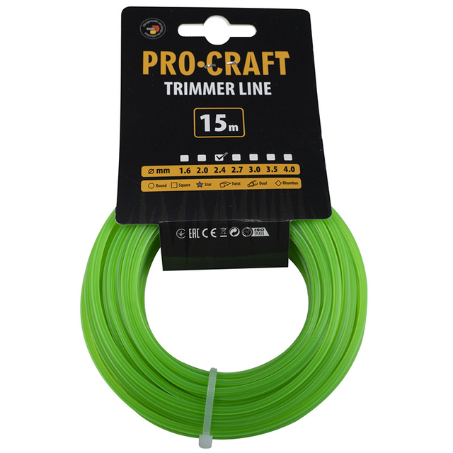 Struna PROCRAFT ZL 2,4mm 15m hvězdicová
