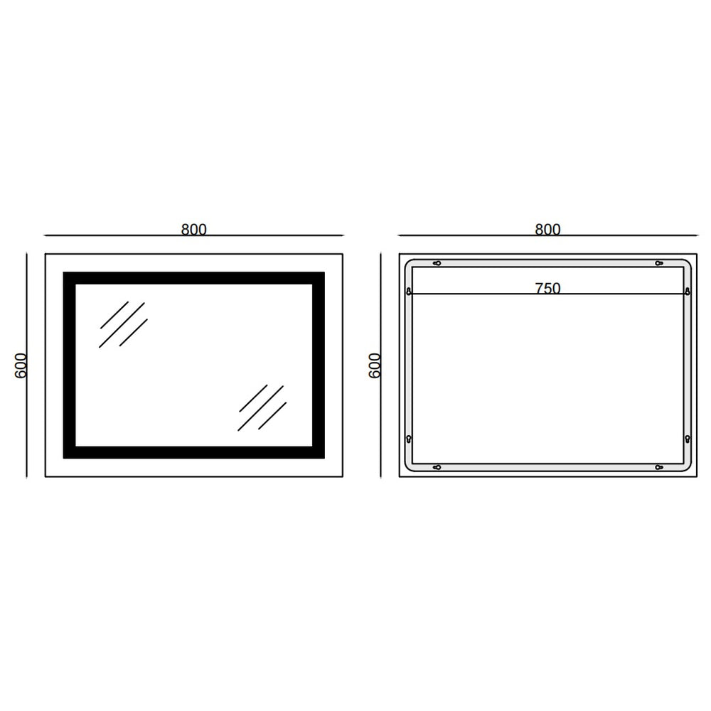Zrcadlo koupelnové MIXXUS MR13-80×60-REVERSE Style