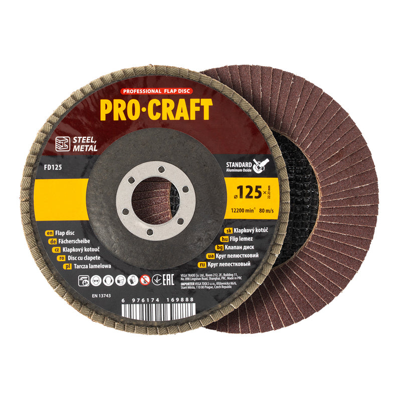 Kotouč lamelový 125mm P80 PROCRAFT FD125