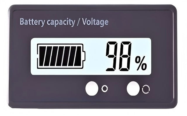 Voltmetr a ukazatel kapacity baterie 12-84V White