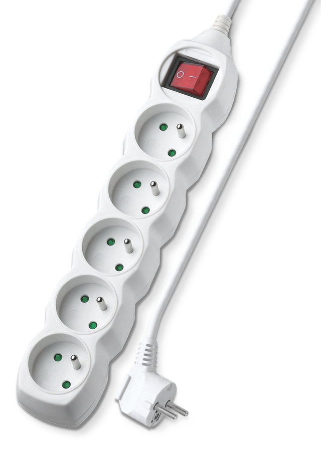 Prodlužovací kabel 5 zásuvek 3m GETI GEC53S s vypínačem