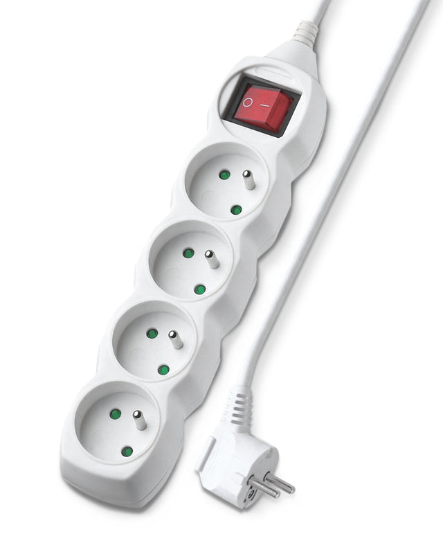 Prodlužovací kabel 4 zásuvky  5m GETI GEC45S s vypínačem