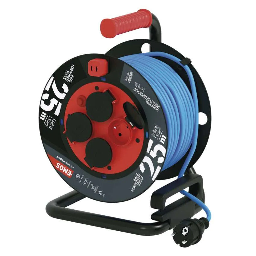Prodlužovací kabel na bubnu - 4 zásuvky 25m EMOS P08525W