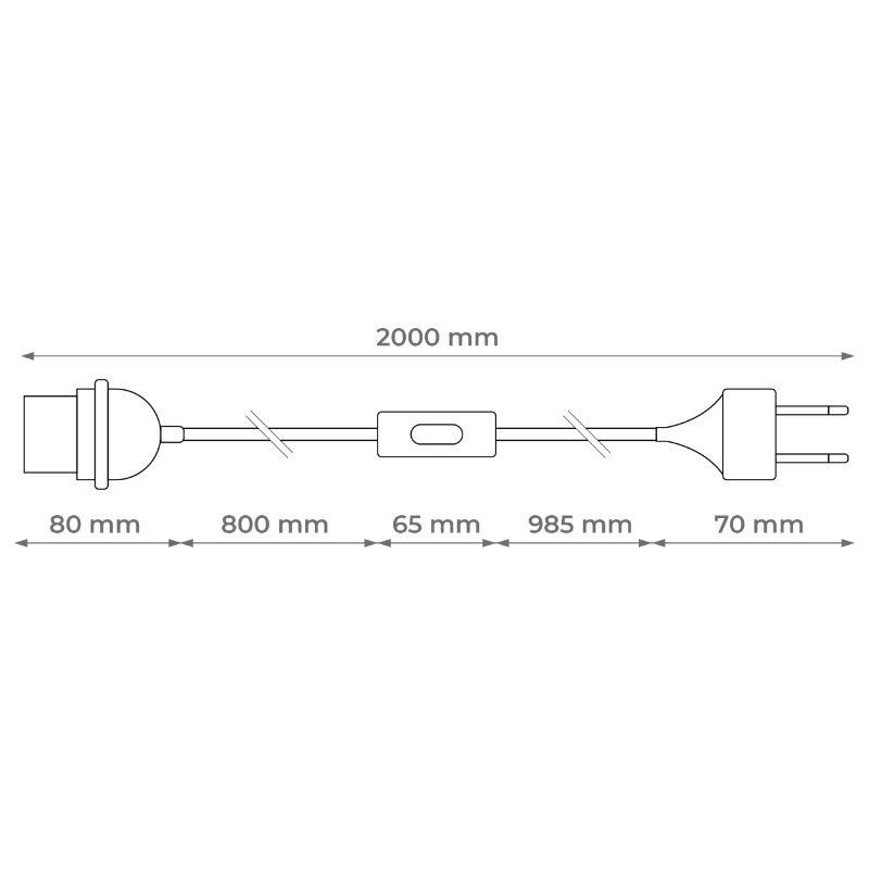 Kabel s vypínačem a objímkou ??E27 DPM DIC3220