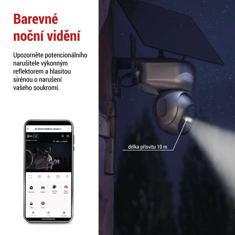 GoSmart venkovní otočná kamera EMOS IP-6000 OWL s 4G/LTE, šedá, Tuya