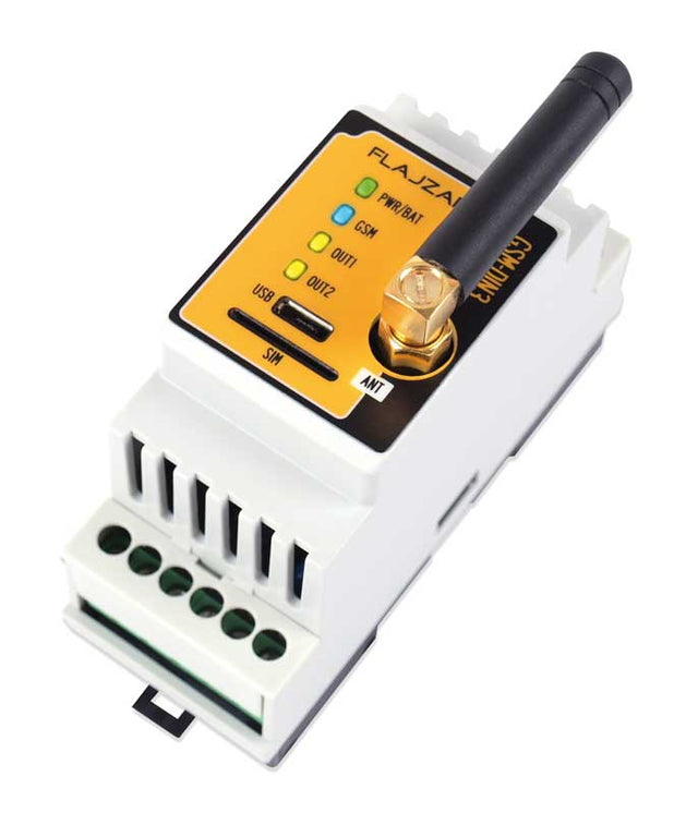 Dálkové ovládání GSM FLAJZAR GSM-DIN3 na DIN lištu