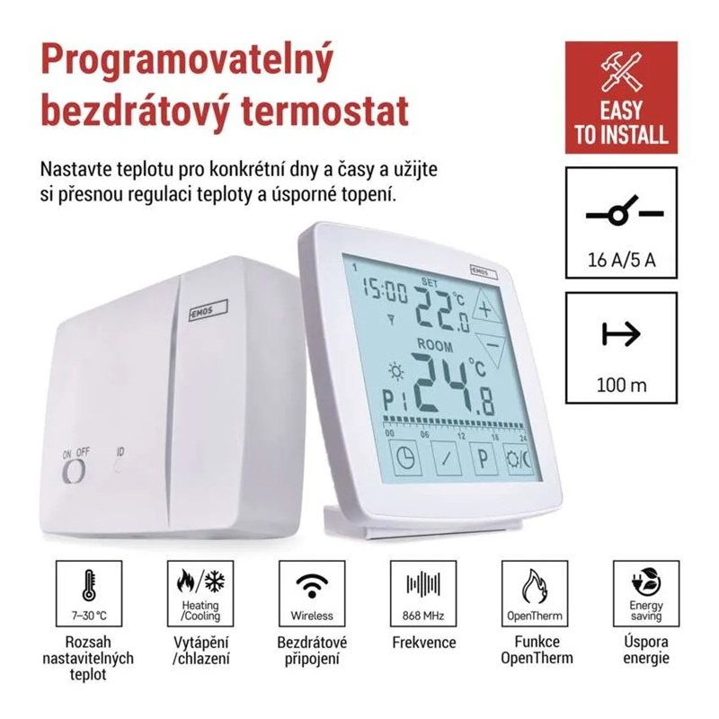 Termostat EMOS P56A11 programovatelný bezdrátový OpenTherm
