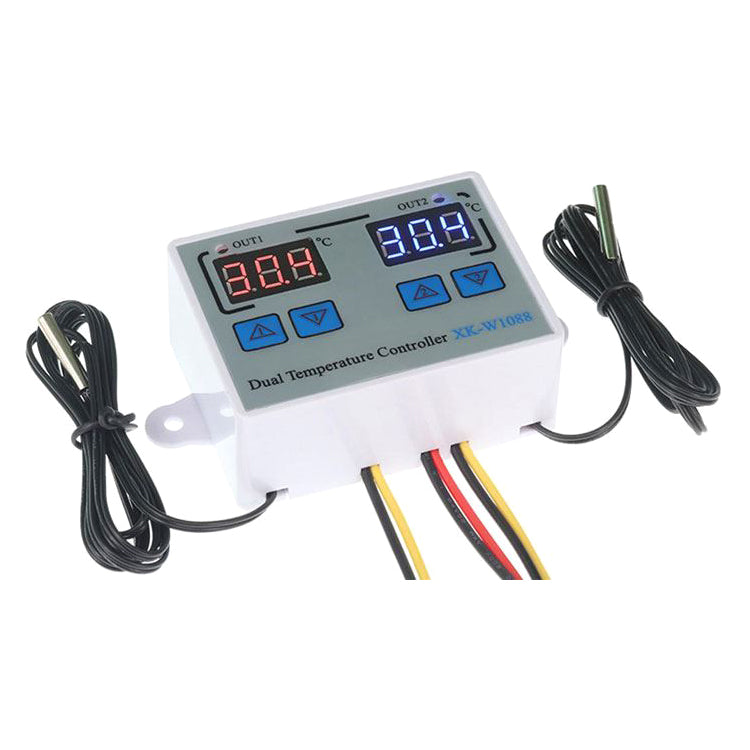Digitální termostat duální XK-W1088, -50 až +110°C, napájení 12V