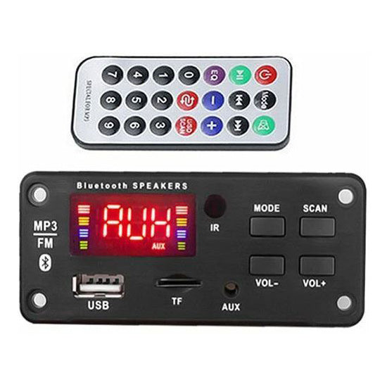 FM rádio, přehrávač MP3 s bluetooth 5.0, dálkové ovládání,napáj. 5-14V