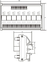 Modul relé 8x High Low spoušť. napáj. 24V, kontakt 230V/10A, na DIN