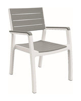 Křeslo zahradní KETER Harmony White/Light Grey - rozbaleno - u pravého madla ulomený kousek plastu