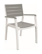 Křeslo zahradní KETER Harmony White/Light Grey - rozbaleno - u pravého madla ulomený kousek plastu