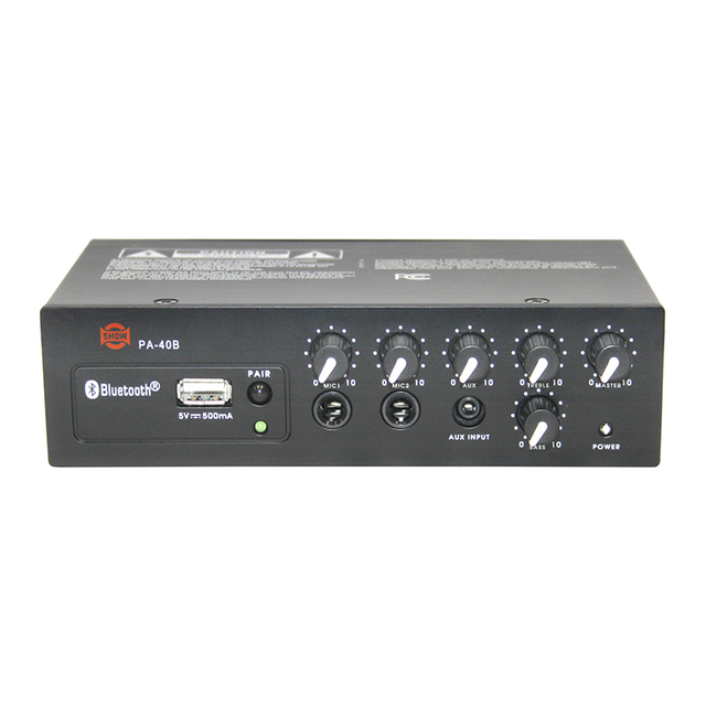 Zesilovač SHOW PA-40B (audio), Bluetooth, 1 x 40W/4 ? - rozbaleno / lehce poškozený obal