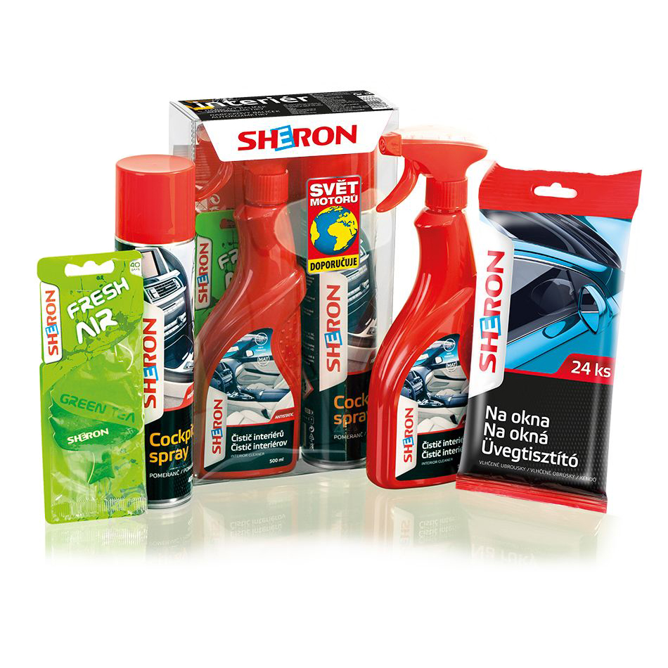 Dárková sada na ošetření interiéru vozu SHERON INTERIÉR - rozbaleno / poškozený obal