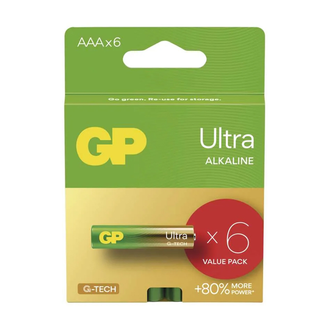Baterie AAA (R03) alkalická GP Ultra 6ks - rozbaleno - natržený obal