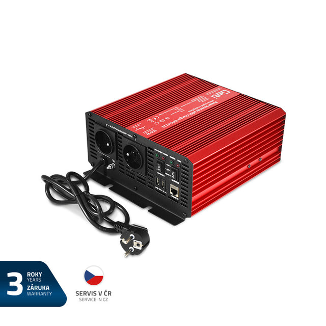Měnič napětí GETI GPIU  612S 12V/230V 600W čistá sinusovka+ UPS+ nabíječka - rozbaleno