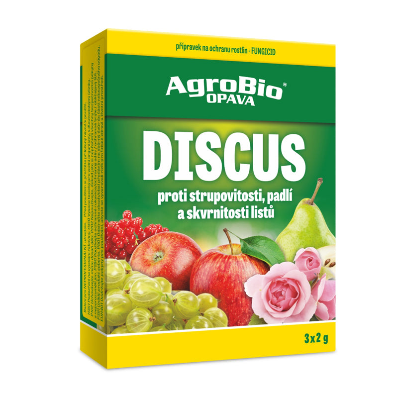 Přípravek proti strupovitosti, padlí a skvrnitosti AGROBIO Discus 3x2g - rozbaleno / poškozený obal