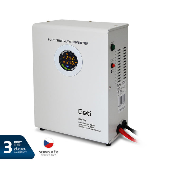 Zdroj záložní GETI GEP701 sinus 700W nástěnný - rozbaleno - polepený obal, kontrolně vyzkoušeno