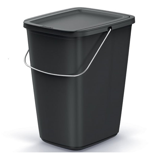 Koš odpadkový COMPACTA Q FLAP BASIC černý 9l - rozbaleno - neobsahuje víko