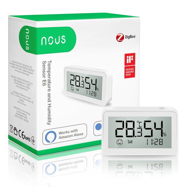 Smart teploměr s měřením vlhkosti NOUS E6 ZigBee Tuya - rozbaleno - natržený obal