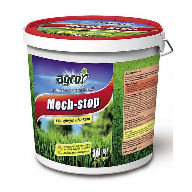 Přípravek proti mechu AGRO Mech Stop 10kg - kbelík - rozbaleno - prasklý kýbl, nižší váha cca o 2kg