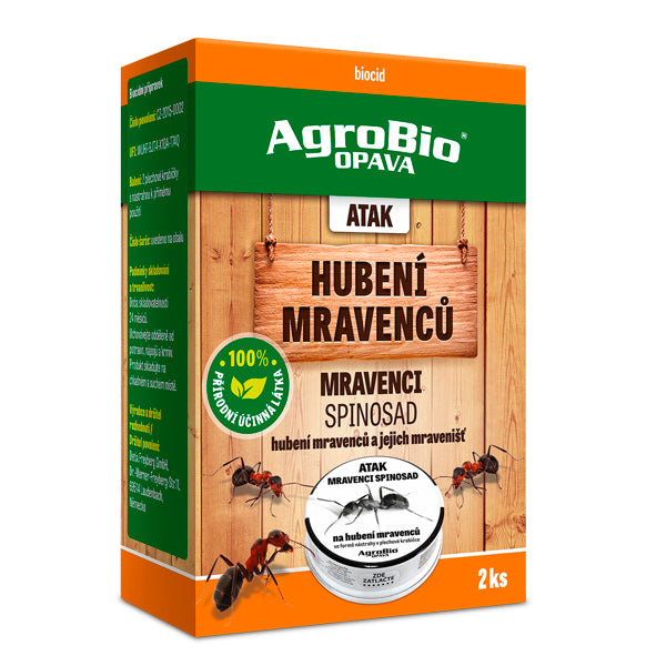 Nástraha na mravence AGROBIO Atak Spinosad 2ks - expirace 14. 1. 2026