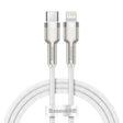 Kabel BASEUS Cafule USB-C/Lightning 2m White 20W - rozbaleno - mírně poškozený obal