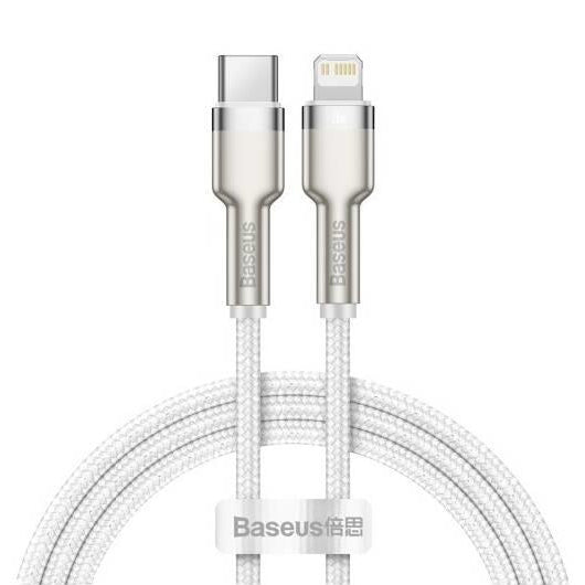 Kabel BASEUS Cafule USB-C/Lightning 2m White 20W - rozbaleno - mírně poškozený obal