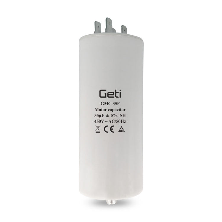 Kondenzátor rozběhový motorový  35uF 450V GETI GMC 35F - rozbaleno - poškozený obal