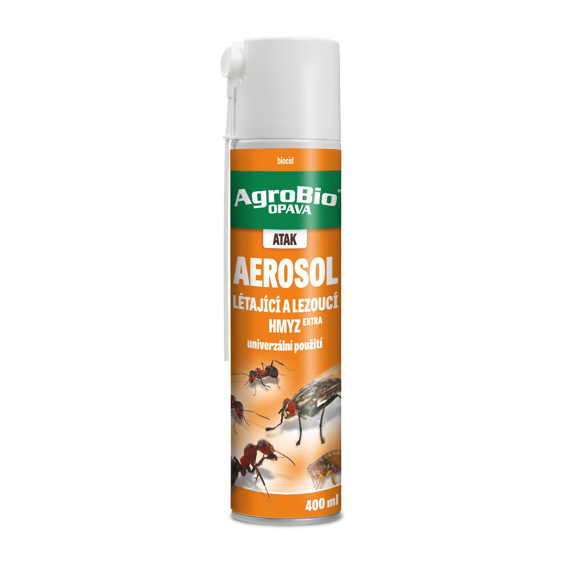Sprej proti létajícímu a lezoucímu hmyzu AGROBIO Atak 400ml - expirace 6/2025
