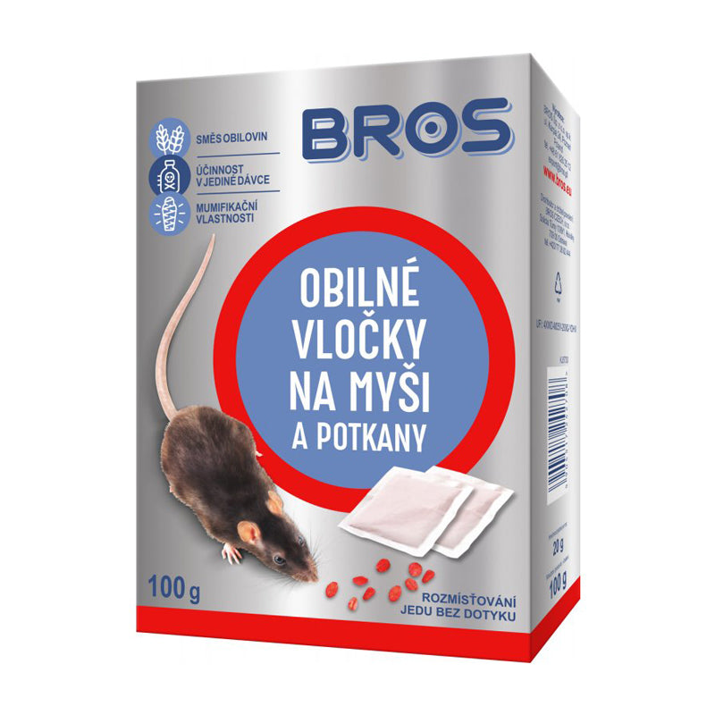 Obilné vločky na myši, krysy a potkany BROS 100g - rozbaleno - poškozený obal