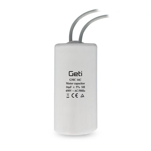 Kondenzátor rozběhový motorový  16uF 450V GETI GMC 16C - rozbaleno - poškozený obal