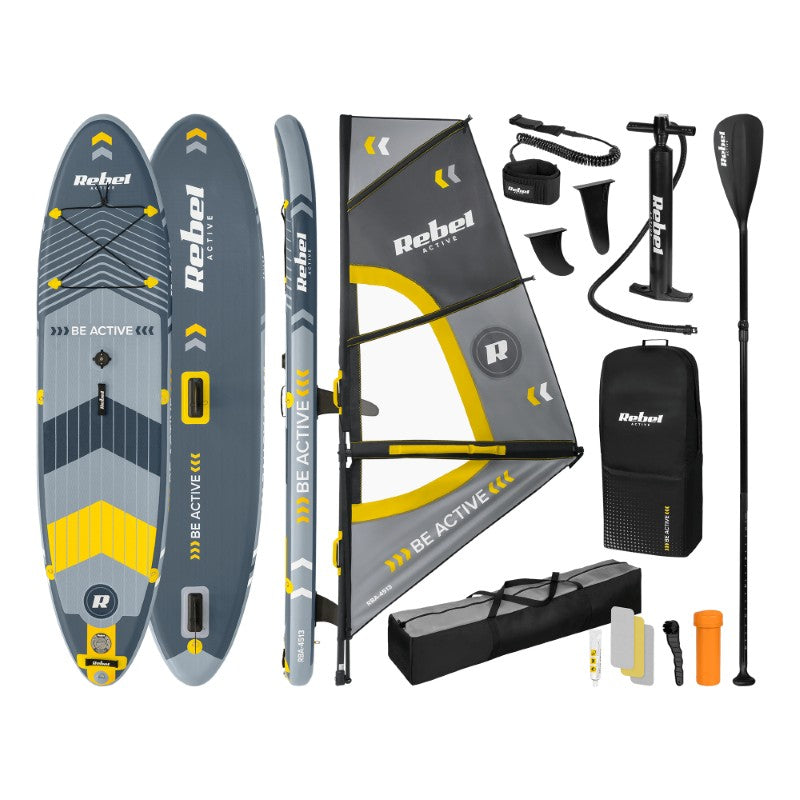 Paddleboard windsurf set REBEL RBA-4513 Grey - rozbaleno - polepený obal