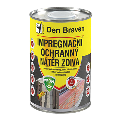 Impregnační a ochranný nátěr zdiva DEN BRAVEN PROFI 5l - rozbaleno - po expiraci 07/2026